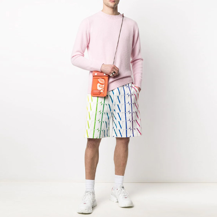 Purchase Valentino SS21 VLTN Times Bermuda Shorts Putih Pria VV3MD02Q6LFL81