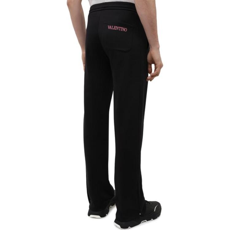 Shop Valentino SS22 Celana Jogger Hitam dengan Drawstring. XV3MD03C85G0NO