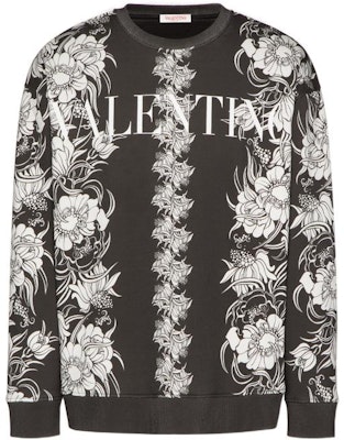 Valentino SS22 黑色花卉印花長袖圓領運動衫 XV0MF22J8GN0NA Order Valentino SS22 黑色花卉印花長袖圓領運動衫 XV0MF22J8GN0NA