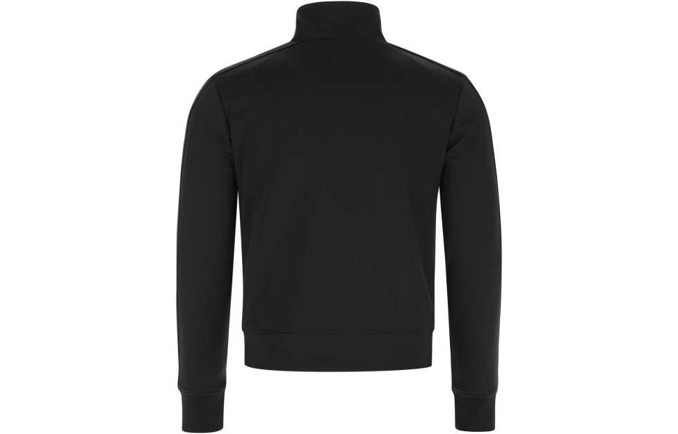 Lookbook Valentino Jaket Zip-Up Hitam Logo SS22 dengan Kolar Berdiri. XV3MF20V85K0NO