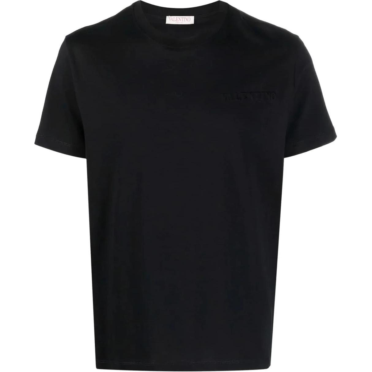 Valentino SS22  Black Plain Crewneck Short Sleeve T-Shirt XV3MG08Y8850NO