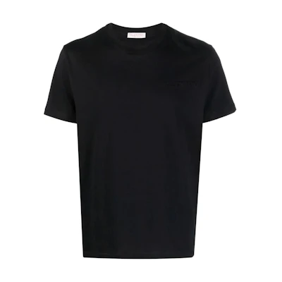 Valentino SS22 Black Plain Crewneck Short Sleeve T-Shirt XV3MG08Y8850NO