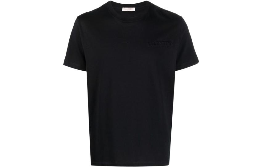 Order Valentino SS22 Kaos Hitam Polos Lengan Pendek Crewneck. XV3MG08Y8850NO