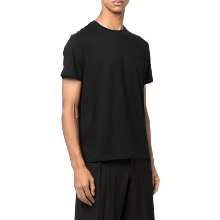 Shop Valentino SS22 Kaos Hitam Polos Lengan Pendek Crewneck. XV3MG08Y8850NO