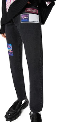 华伦天奴SS22黑色修身牛仔裤,实色拼接设计 XV3DE01W8300NO Shop 华伦天奴SS22黑色修身牛仔裤,实色拼接设计 XV3DE01W8300NO