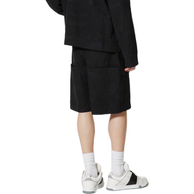 Shop Valentino SS22  Black Straight Shorts with Logo Pocket Design 1V3RDC658KTF02