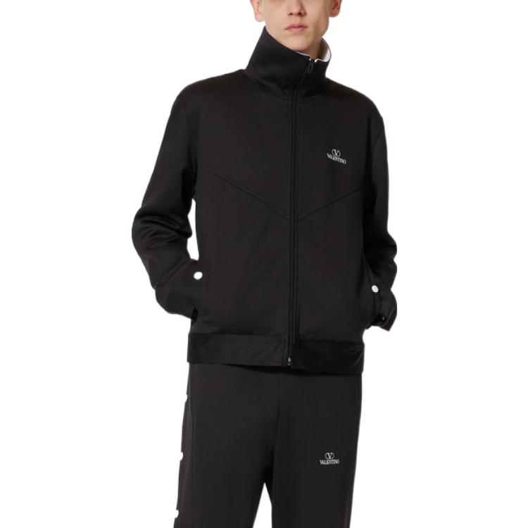 Lookbook Valentino SS22 黑色字母印花拉链连帽衫 1V3MF22M8LM0NI