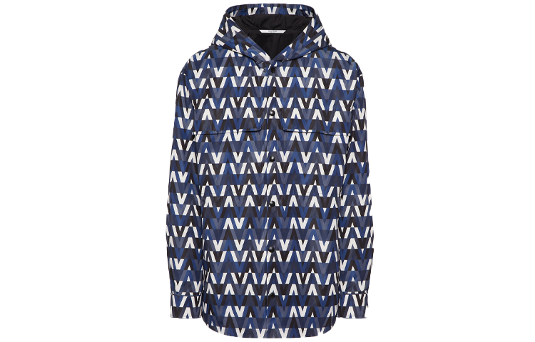 Order Valentino SS22 藍色滿版印花寬鬆連帽外套 XV3CJE2680RN38