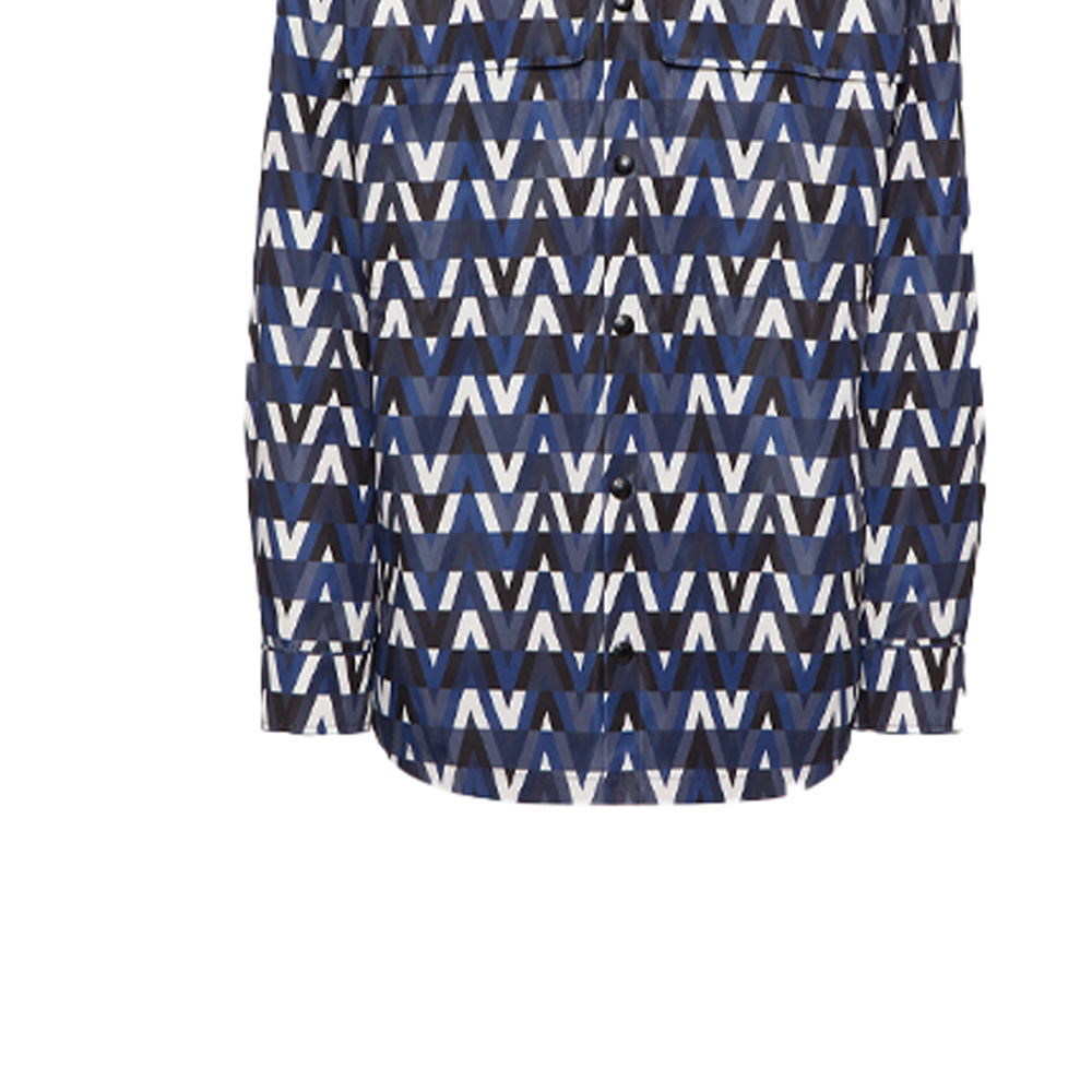 Sizing Valentino SS22 藍色滿版印花寬鬆連帽外套 XV3CJE2680RN38