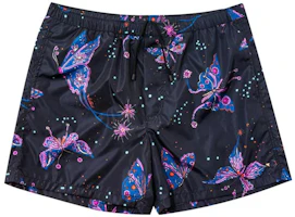 Order Valentino SS22 Butterfly Print Swim Shorts Elastic Waist Black XV3UH02883KCR4