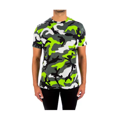 Valentino SS22 Camouflage Grey Graphic Crewneck T-Shirt UV3MG00W3M0