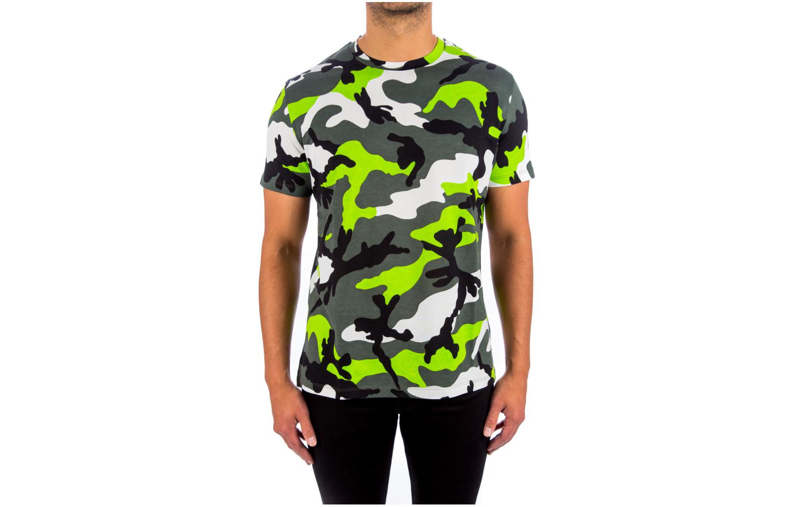 Order Valentino SS22 Kaos Crewneck Abu-Abu Grafis Camo. UV3MG00W3M0
