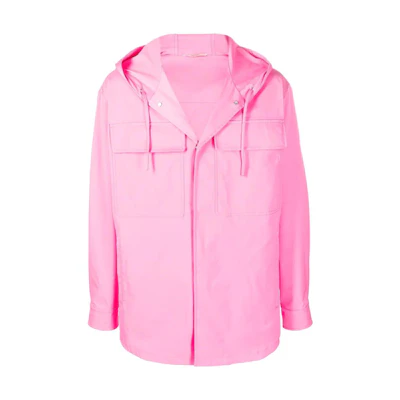 Valentino SS22 Pink Hooded Long Sleeve Jacket with Pocket Details VCJE265TYZB0
