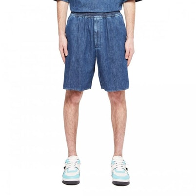 Valentino SS22 Solid Color Elastic Denim Shorts Blue XV3DD01L84B558 Purchase Valentino SS22 Solid Color Elastic Denim Shorts Blue XV3DD01L84B558