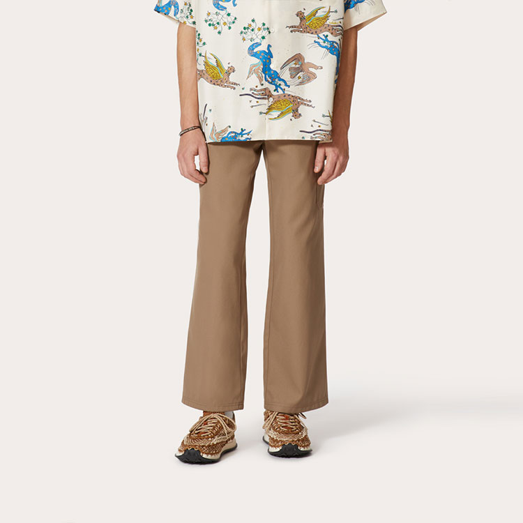 Lookbook Valentino SS22 Pantalones Casuales de Pierna Recta Marrones XV3RBH65809F06