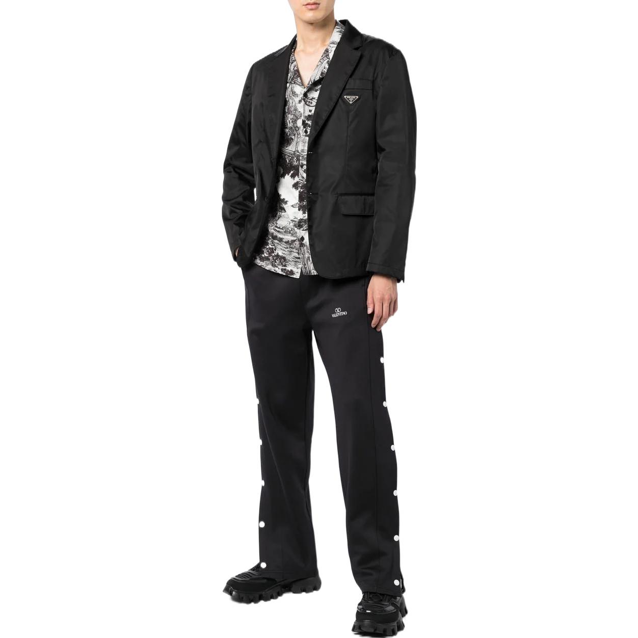 Lookbook Valentino SS22 Celana Track Straight-Leg Logo Print Side-Snap. VMD03N8LL0NI