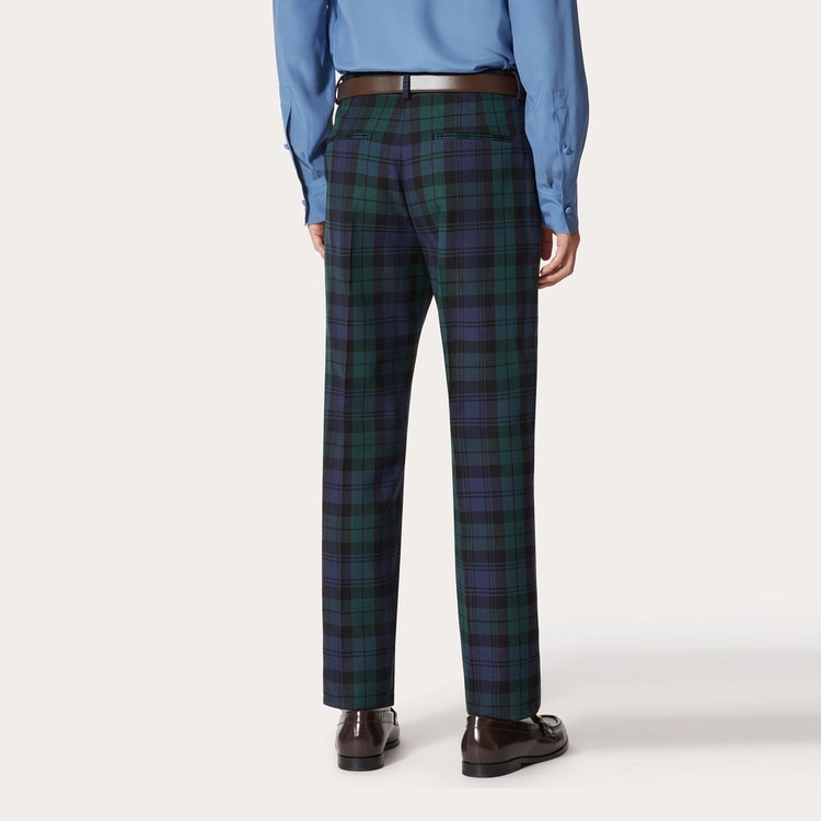 Shop Valentino SS22 Pantalones Casual de Cuadros Rectos para Hombre 1V3RBI608JSQB5