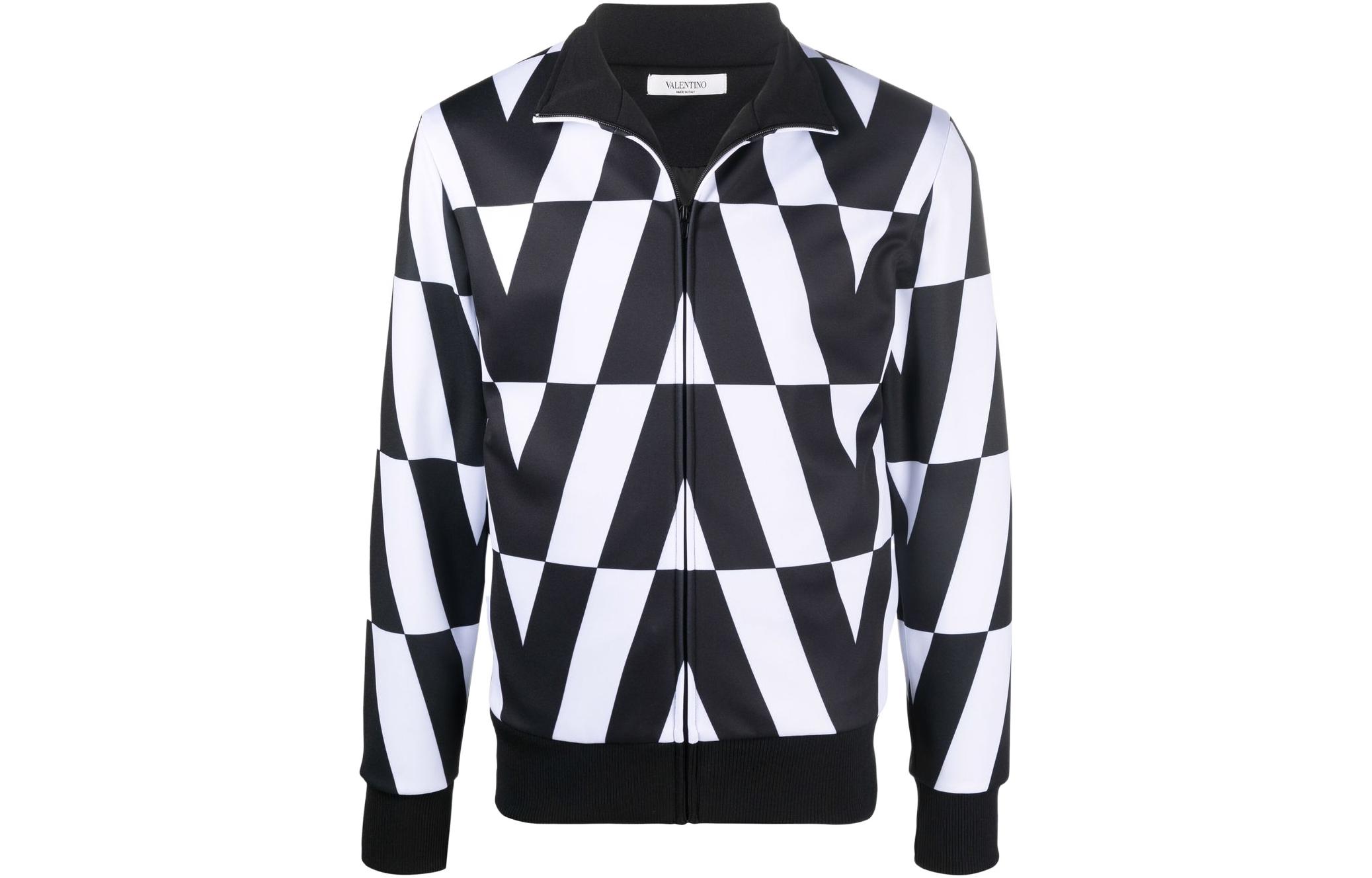 Valentino SS22 All-Over Print Track Jacket Black VMF19Q7WUF62
