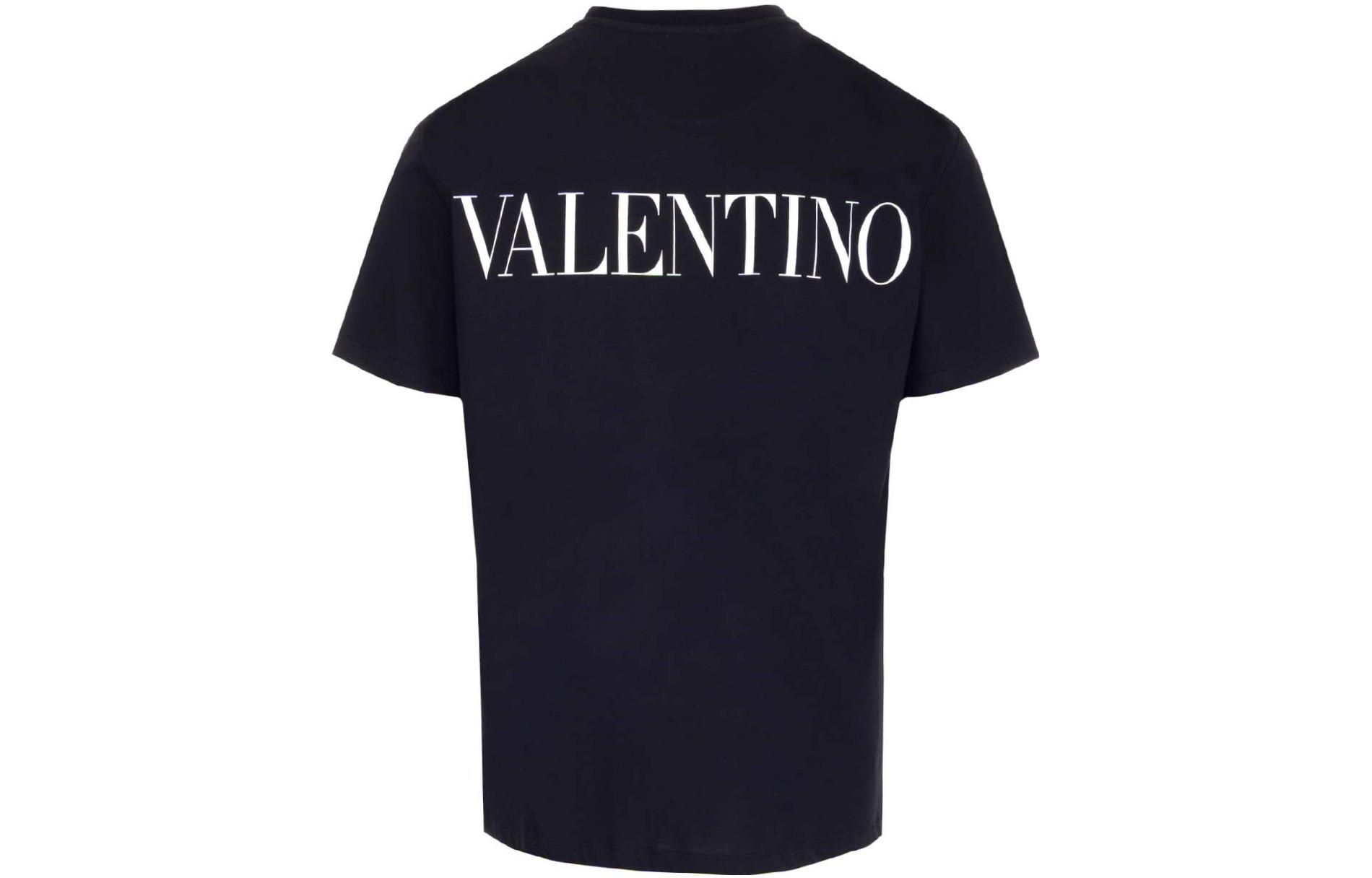Valentino SS22 Black Back Logo Print Crewneck T-Shirt  Plain Tee XV0MG10V8H00NI 圖 3