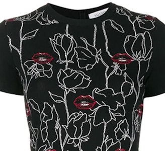 발렌티노 SS22 블랙 립 자수 웨이스트 셔링 반소매 드레스 SB0KDA474YY0NO Cheap 발렌티노 SS22 블랙 립 자수 웨이스트 셔링 반소매 드레스 SB0KDA474YY0NO