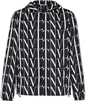Valentino SS22 Black Logo Print Hooded Jacket for Men VCI3556G0ONI Valentino SS22 Black Logo Print Hooded Jacket for Men VCI3556G0ONI