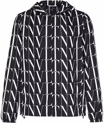 Valentino SS22 Black Logo Print Hooded Jacket for Men VCI3556G0ONI Buy Valentino SS22 Black Logo Print Hooded Jacket for Men VCI3556G0ONI