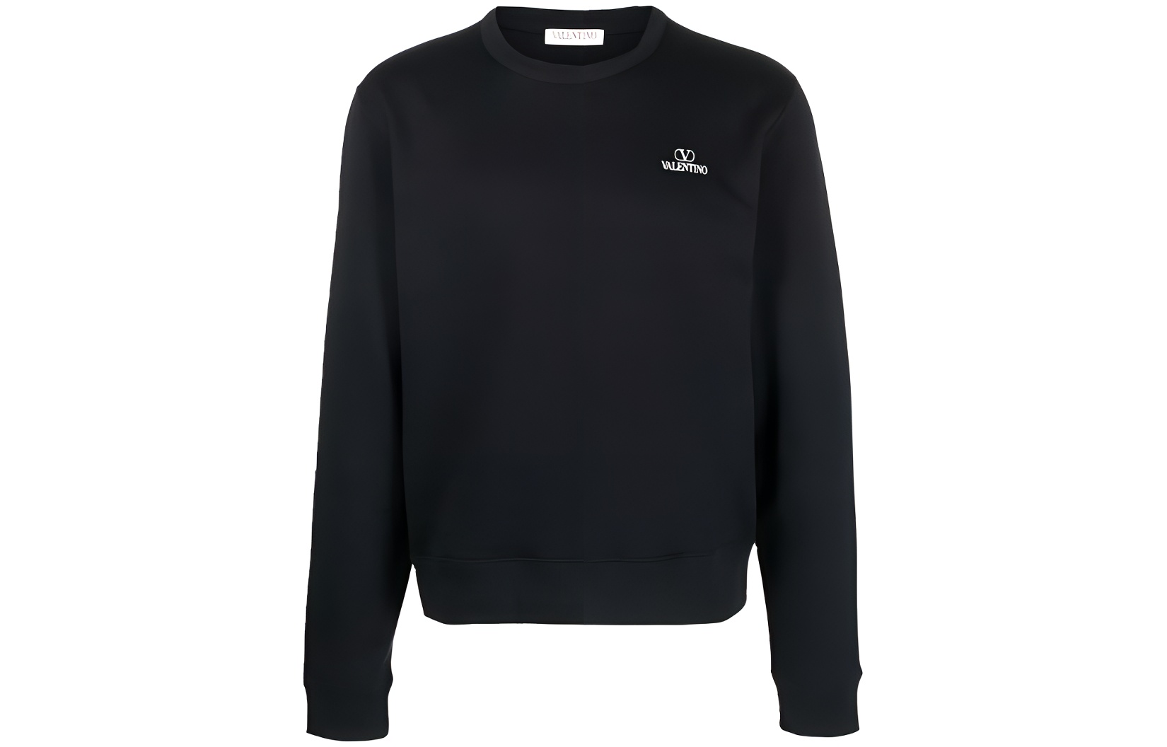 Valentino SS22 Black Long Sleeve Sweatshirt with Logo Print for Men VMF23D8NW0NO