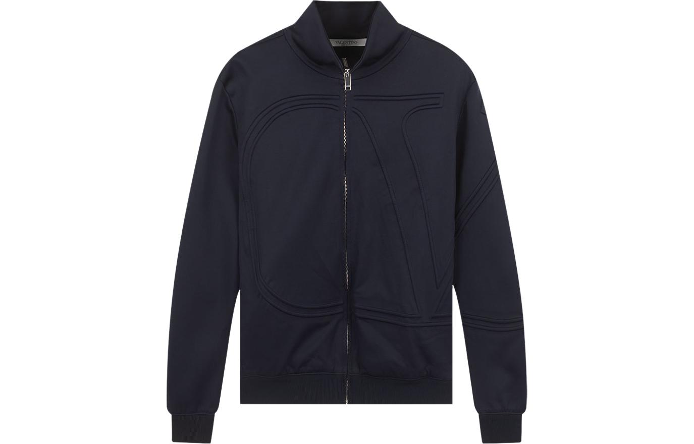 Valentino SS22 Black Solid Color Stand Collar Casual Sports Jacket TV3MF09S63S-598