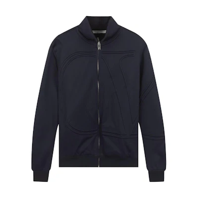 Valentino SS22 Black Solid Color Stand Collar Casual Sports Jacket TV3MF09S63S-598