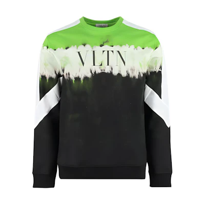 Valentino SS22 Color Block Pullover Long Sleeve Sweatshirt Black UV3MF13S6HB