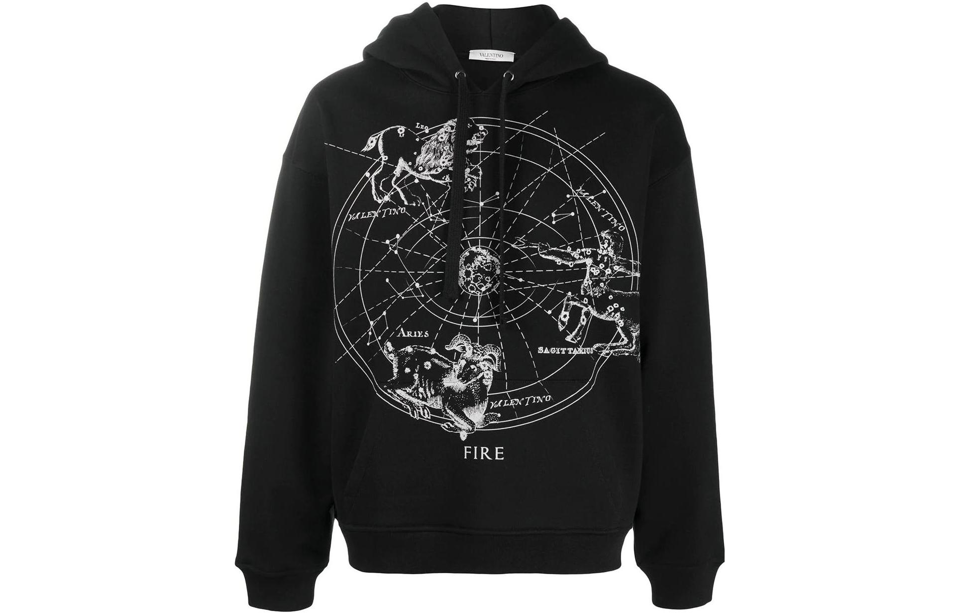 Valentino SS22 Constellation Print Hoodie Black VMF15P74KJK0