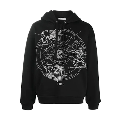 Valentino SS22 Constellation Print Hoodie Black VMF15P74KJK0