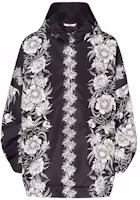 Valentino SS22 Floral Print Loose Fit Hoodie Jacket Black XV0CJH658FUPNA Valentino SS22 Floral Print Loose Fit Hoodie Jacket Black XV0CJH658FUPNA