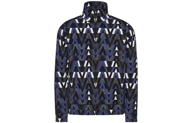 Valentino SS22 Geometric Print Knit Sweater Blue - Fashion XV3KE01Q86RN38