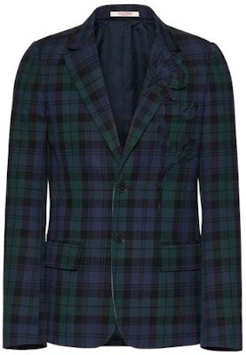 Valentino SS22 绿色花卉刺绣格纹西装外套 1V3CEE108JSQB5 Buy Valentino SS22 绿色花卉刺绣格纹西装外套 1V3CEE108JSQB5