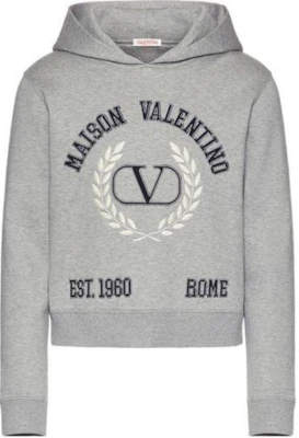 Valentino SS22 Grey Sweatshirt with Letter Embroidery Pattern 1V3MF22U8MG0F3 Buy Valentino SS22 Grey Sweatshirt with Letter Embroidery Pattern 1V3MF22U8MG0F3