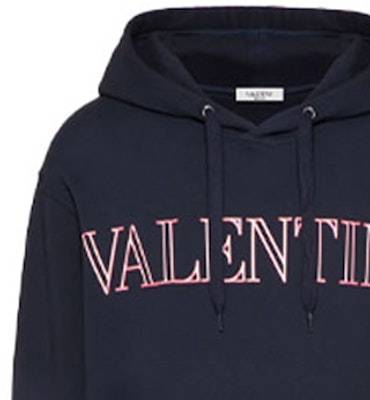 Valentino 男士SS22海軍藍標誌印花棉質連帽衫 XV3MF21K85LD98 Sizing Valentino 男士SS22海軍藍標誌印花棉質連帽衫 XV3MF21K85LD98