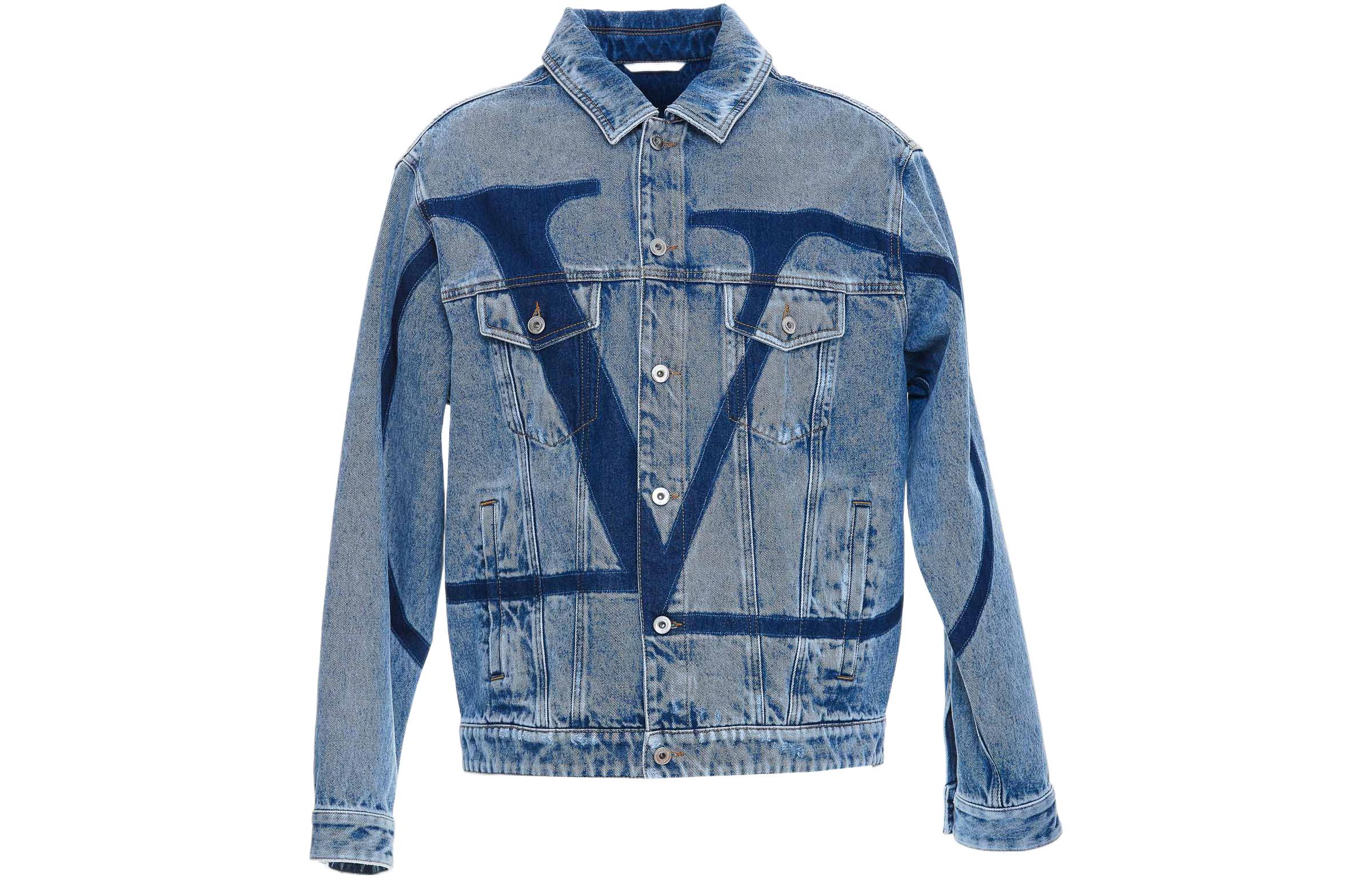 Order 华伦天奴SS22标志印花蓝色牛仔夹克长袖时尚外套. DC02G847558