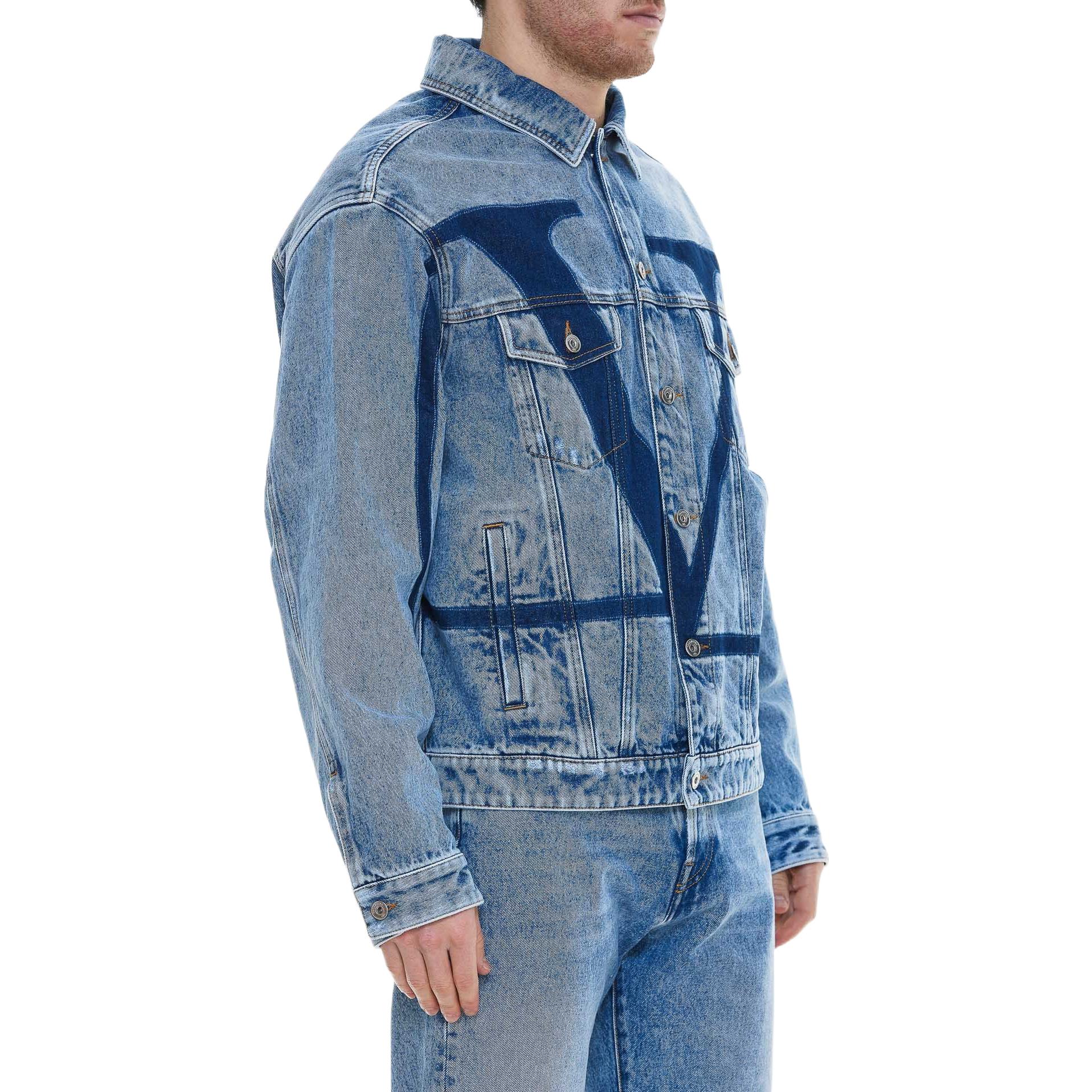 Cheap 华伦天奴SS22标志印花蓝色牛仔夹克长袖时尚外套. DC02G847558