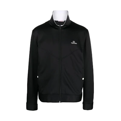 Valentino SS22 Logo Print Zip-Up Jacket Black VMF22M8LM0NI