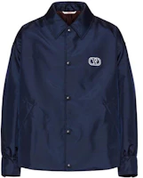 Valentino SS22 Navy Blue Logo Embroidered Single-Breasted Jacket 1V3CIF808J5598 Valentino SS22 Navy Blue Logo Embroidered Single-Breasted Jacket 1V3CIF808J5598