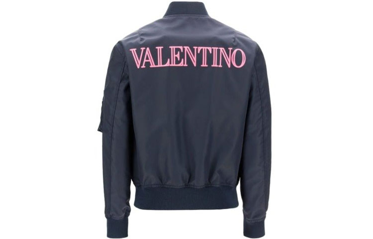 Valentino SS22 Navy Blue Long Sleeve Logo Jacket VCIF15826-598