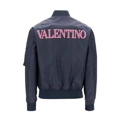 Valentino SS22 Navy Blue Long Sleeve Logo Jacket VCIF15826-598