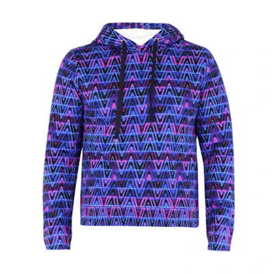 Valentino SS22 Neon Logo Pullover Sweatshirt Blue. XV3MF21D85SE58