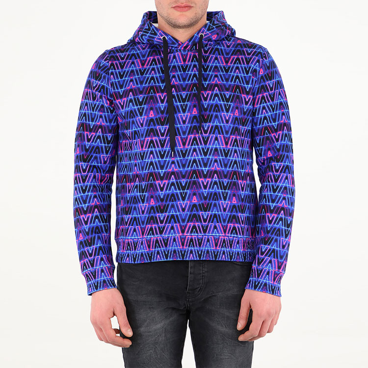 Lookbook Valentino SS22 Neon Logo Pullover Sweatshirt Biru. XV3MF21D85SE58