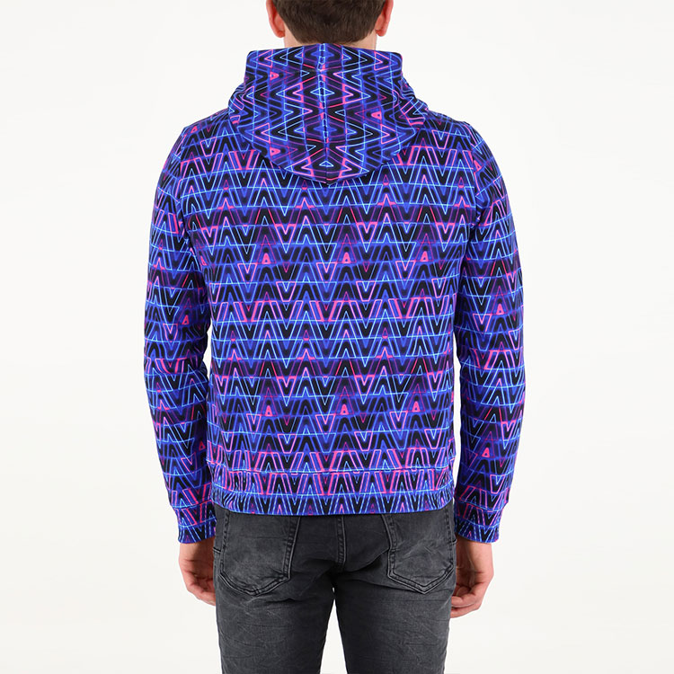 Shop Valentino SS22 Neon Logo Pullover Sweatshirt Biru. XV3MF21D85SE58