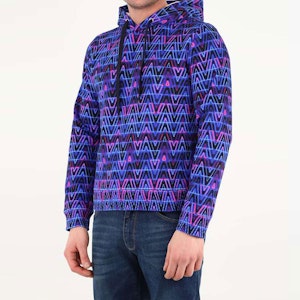 Valentino SS22 Neon Logo Pullover Sweatshirt Biru. XV3MF21D85SE58 Details for Valentino SS22 Neon Logo Pullover Sweatshirt Biru. XV3MF21D85SE58