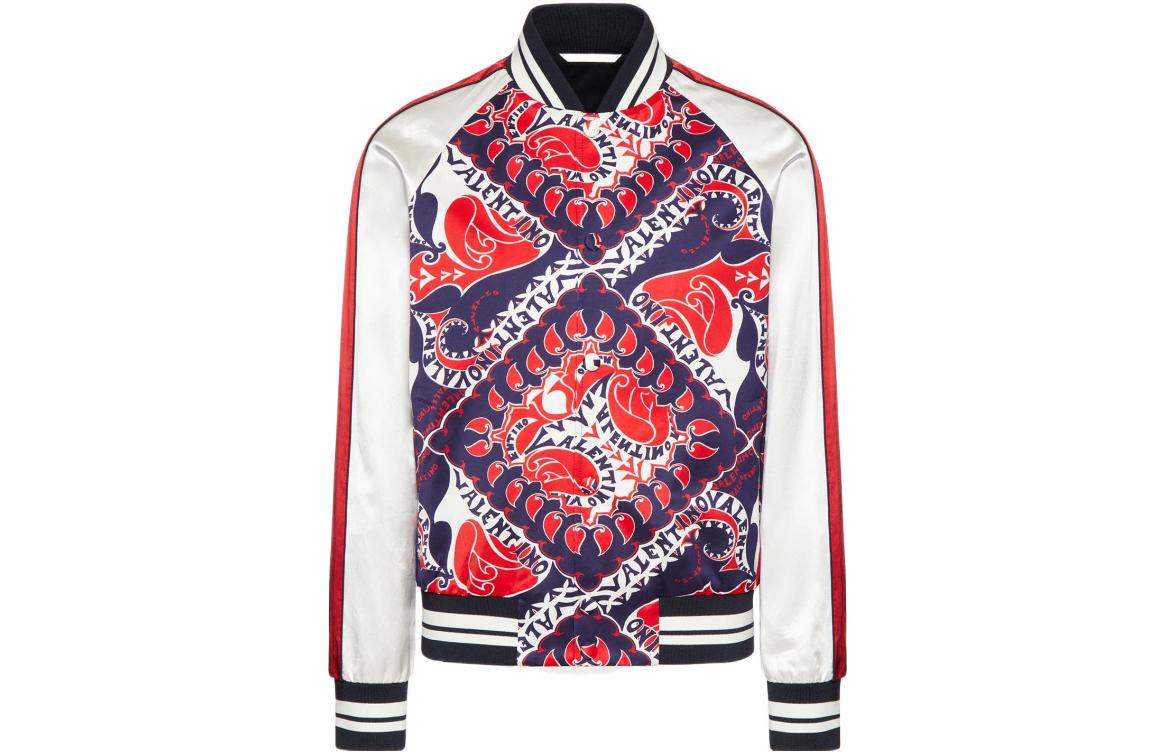 Valentino SS22 Paisley Monogram Print Bomber Jacket Multicolor 1V3CI0A08L87DH