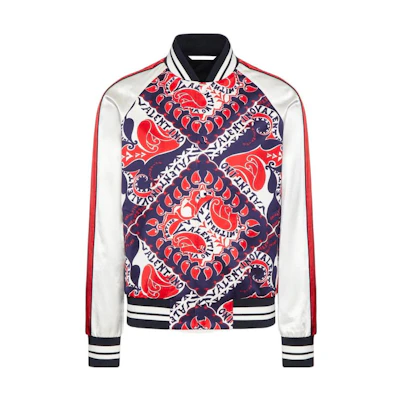 Valentino SS22 Paisley Monogram Print Bomber Jacket Multicolor 1V3CI0A08L87DH