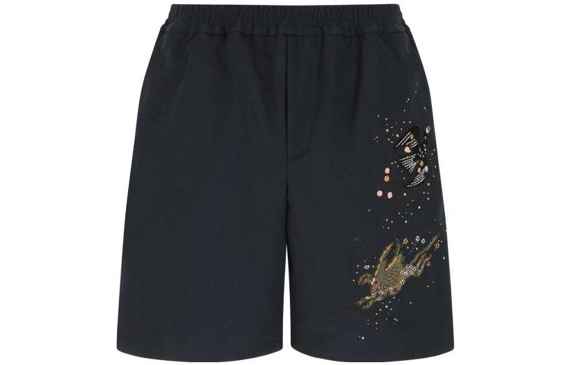 Order Valentino SS22 Pattern Embroidered Relaxed Fit Shorts Black . XV3RDB3781U598